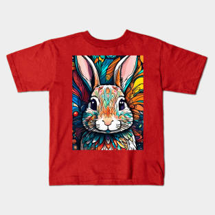 Rainbow Hare #005 Kids T-Shirt